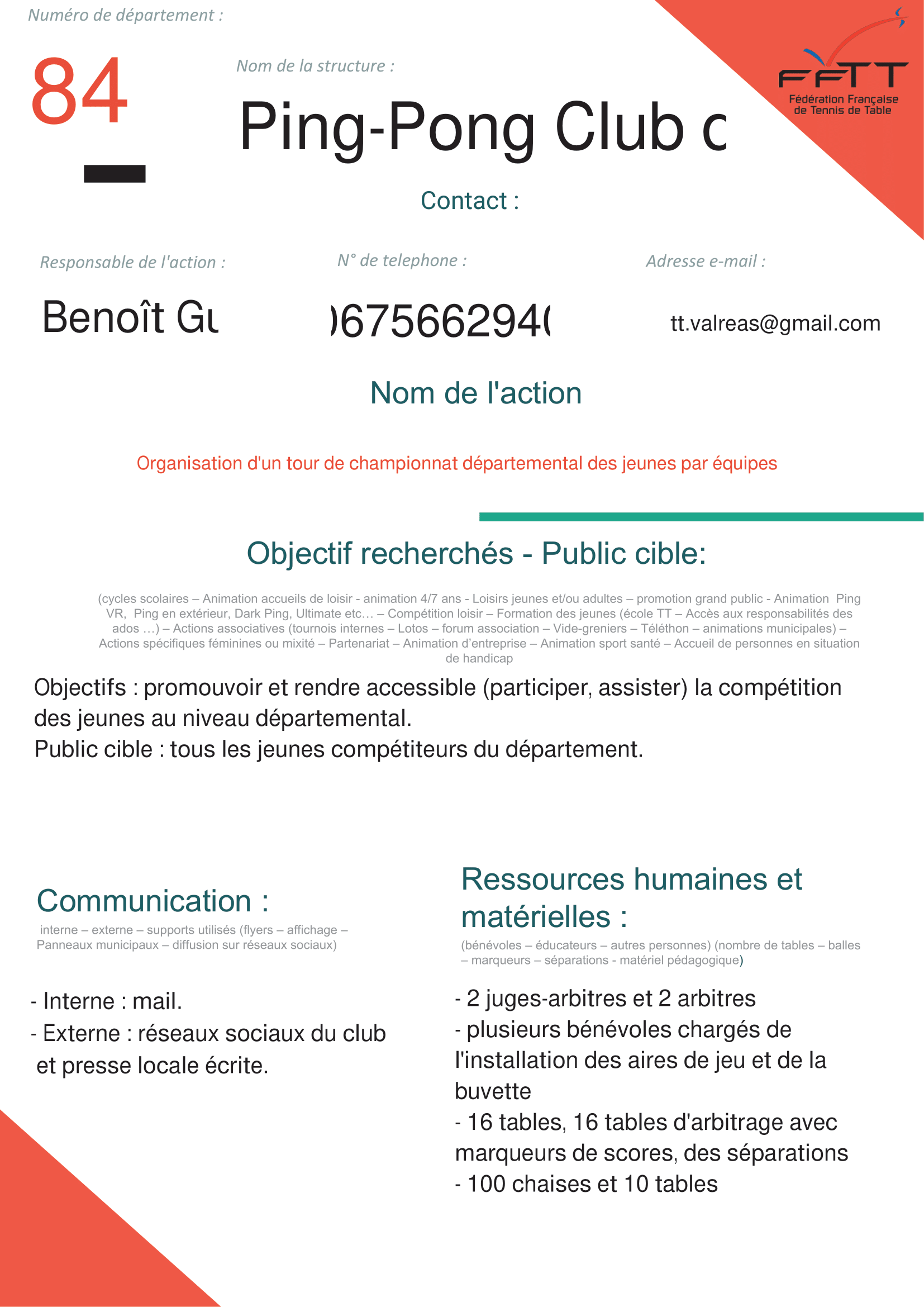 PPC Valréas - Organisation d'un cht jeunes par équipes-1