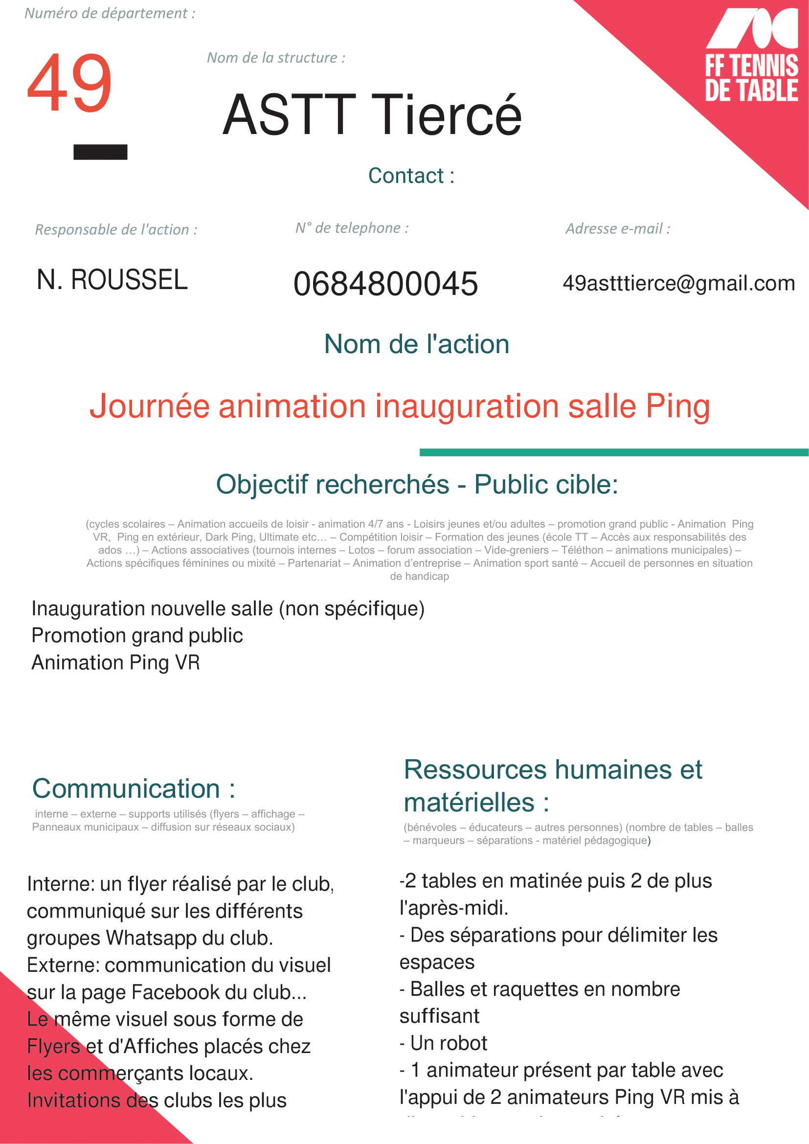 ASTT Tiercé - inauguration salle ping-1