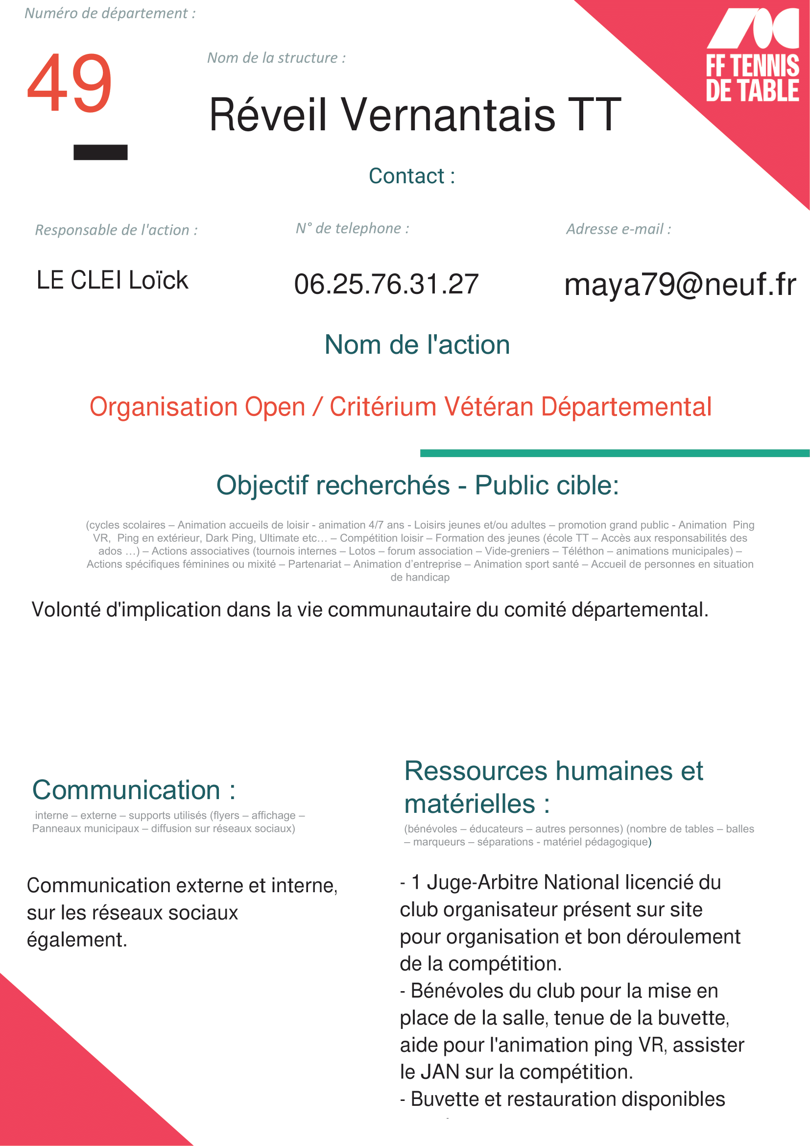 Réveil Vernantais - CF Vétéran Dép-1