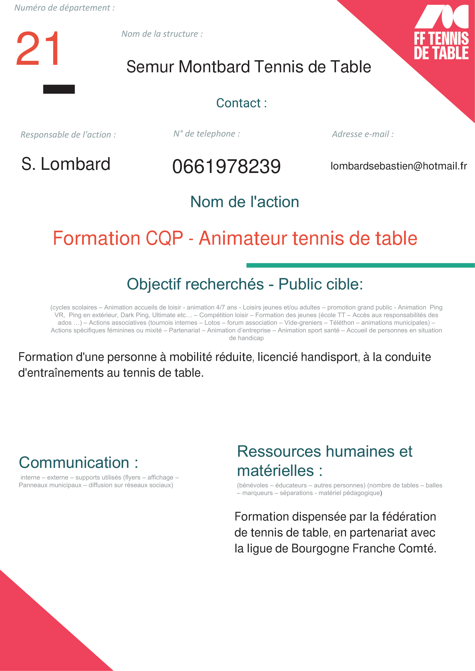 Semur Montbard - Formation CQP-1