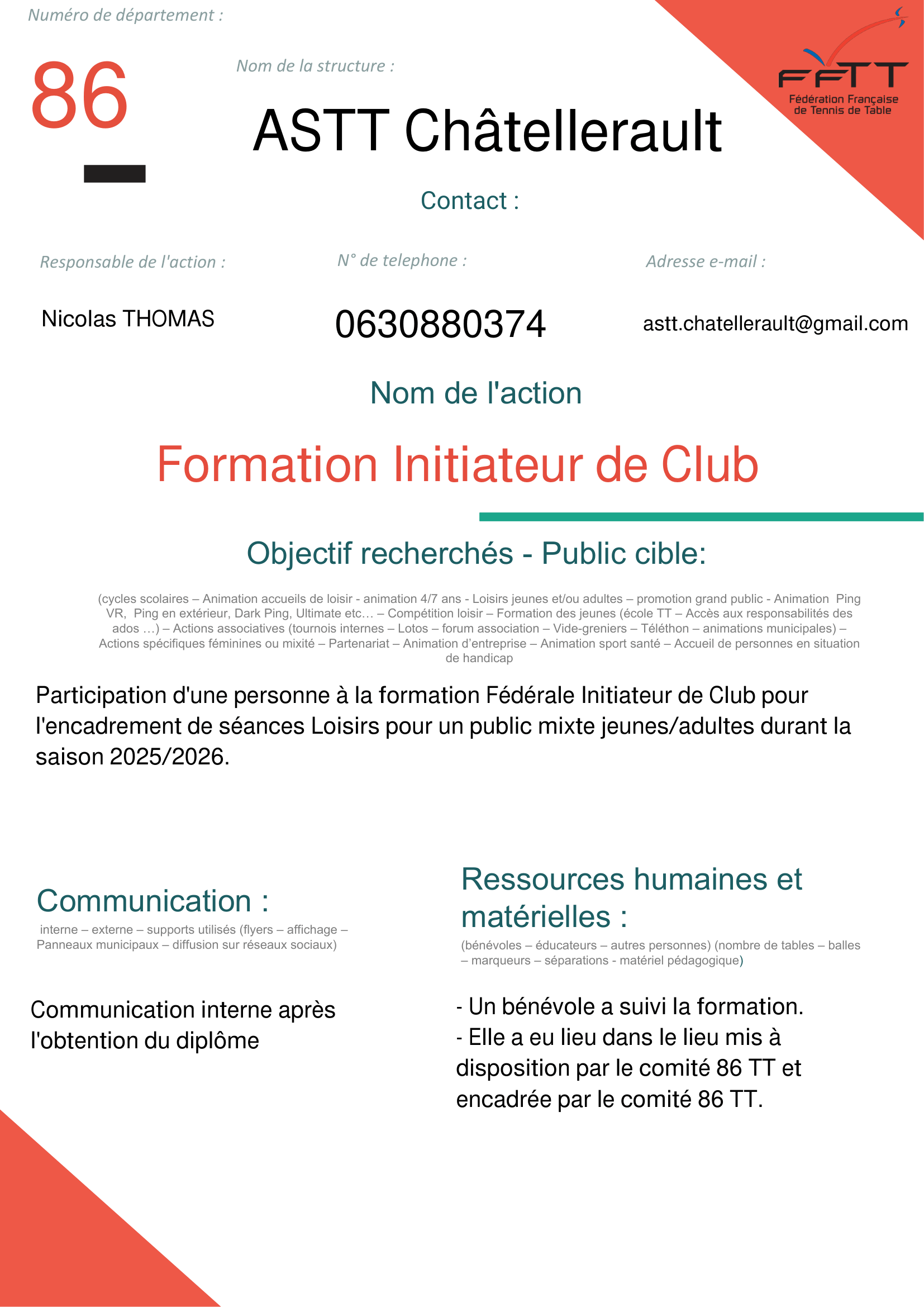 Chatellerault - Formation IC-1