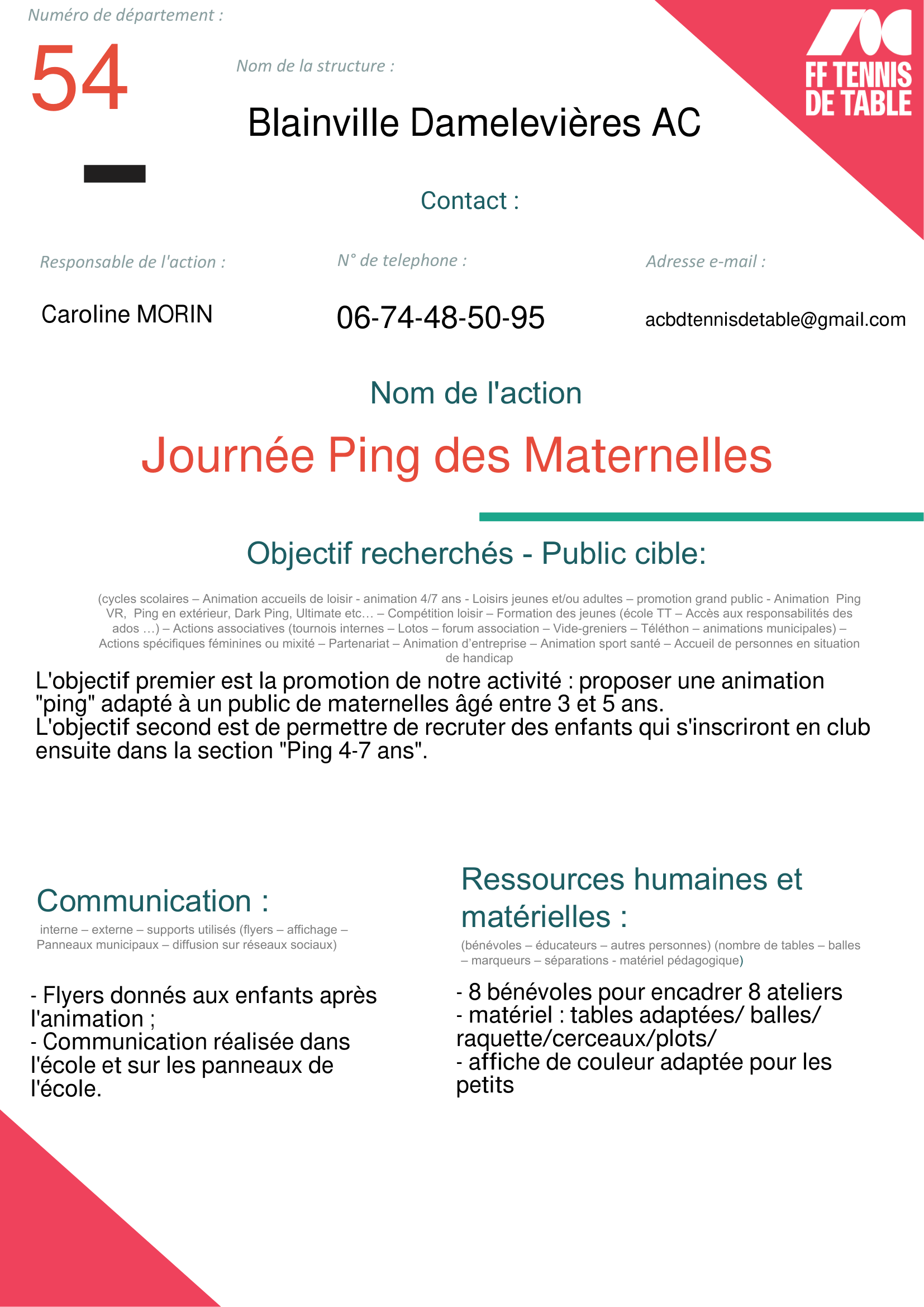 TB Blainville Damelevieres - Journée des Maternelles-1