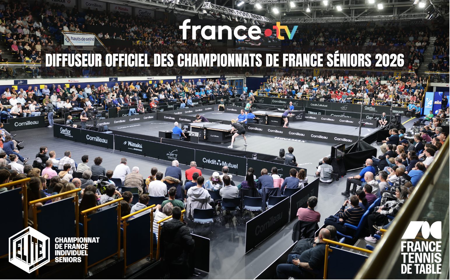 Les championnats de France Séniors Elite 2026 diffusés sur France Télévisions : une visibilité inédite pour le tennis de table 